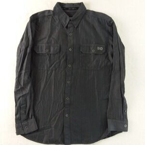 Harley Davidson Mens Lg Genuine MotorClothes‎ H-D Long Sleeve Shirt Gray Logo
